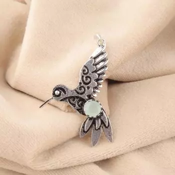 Аква Халцедон Драгоценный Камень 925 Стерлинговое Серебро Дизайнерский Кулон 1,8 Бохо Украшение CP-20-4