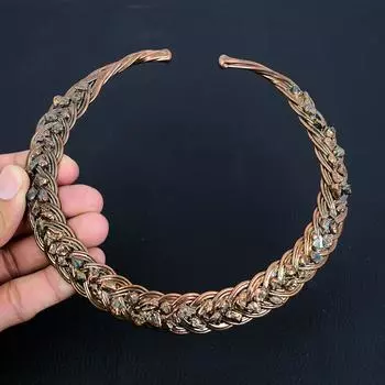 Аквамарин драгоценный камень медная проволока обертка ювелирные изделия ожерелье ручной работы для свадебного подарка Adjustable синий