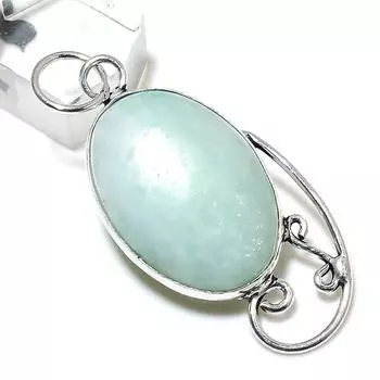 Аквамарин драгоценный камень ручной работы из стерлингового серебра 925 пробы подарочный ювелирный кулон 2.29 m1h78