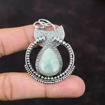Аквамарин Кулон Ювелирные Изделия из Натурального Драгоценного Камня Стерлингового Серебра 925 Кулон Ювелирные Изделия Ручной Работы Последний Дизайн Кулон Подарок Для Жены Антикварные Ювелирные Изделия