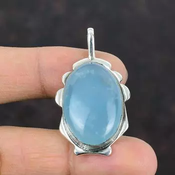 Аквамарин кулон натуральный драгоценный камень кулон ручной работы антикварное украшение 925 стерлингового серебра кулон камень рождения кулон серебряные украшения для подарков