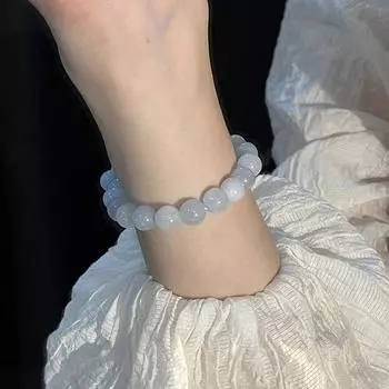 Аквамариновый браслет с изображением персонажа Фу, женский, легкий, роскошный, индивидуальный, студенческий, диск, бусины, браслет на палец