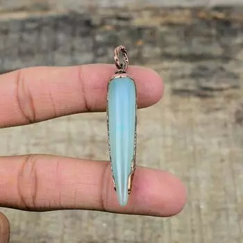 Аквамариновый кулон, гальванопластический медный кулон, ювелирные изделия ручной работы, натуральный драгоценный камень, гальванопластический ювелирный подарок для мамы, медные украшения