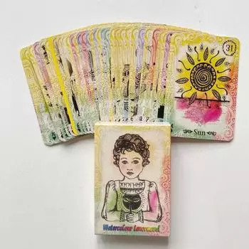 Акварель Ленорман Таро Колода Карты Игра Партия Стол Настольная Игра
