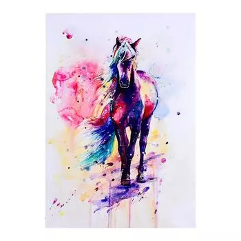 Акварель Лошадь Животное Искусство Картина Маслом Холст Настенная Картина Украшение Дома 40*57см