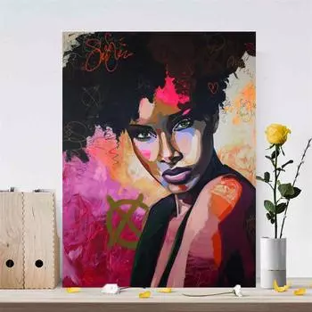 Акварельная абстрактная женская картина маслом на холсте, постеры и принты, настенные художественные портретные фотографии для декора гостиной, без рамки 20x30cm