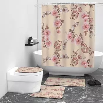 Акварельная цифровая печать занавеска для душа занавеска для ванной комнаты брезентовый комплект занавесок для душа W90cm*L180cm