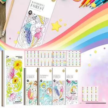 Акварельная иллюстрированная книга для детей 4-8 лет, карманная акварельная иллюстрированная книга Искусство и творчество для малышей, набор акварельных книг One Size