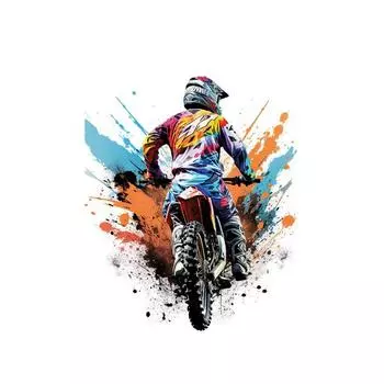 Акварельная картина на холсте Мотокросс на мотоцикле-внедорожнике Постеры Принты Мотоцикл Мотоцикл Настенная картина для комнаты Домашний декор Cuadros 21cm30cm NoFrame