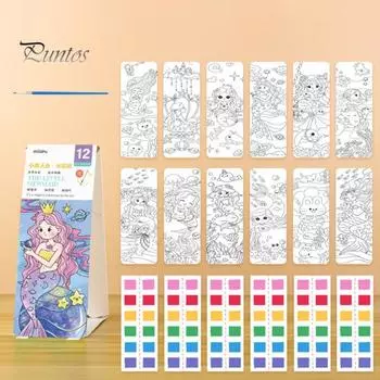 Акварельная книга для рисования Детская акварельная книга с 21 уникальным узором Яркая цветная книга для рисования C