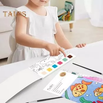 Акварельная книга для рисования Детская акварельная книга с 21 уникальным узором 6 ярких оттенков Яркая цветная книга для рисования D