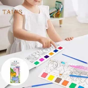 Акварельная книга для рисования Детская акварельная книга с 21 уникальным узором 6 ярких оттенков Яркая цветная книга для рисования E