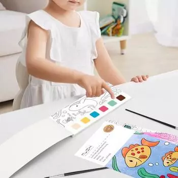 Акварельная книга для рисования Детская акварельная книга с 21 уникальным узором