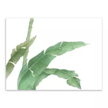 Акварельная свежая картина маслом, зеленые листья растений, безрамная декоративная картина для гостиной, кабинета, подвесная картина, настенное искусство, холст 21*30cm