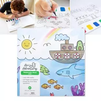 Акварельная живопись для детей, предварительно напечатанные картинки с акварельными красками, раскраска своими руками для начинающих, для детей, для домашнего использования, для путешествий 1pc