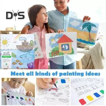 Акварельная живопись для детей, предварительно напечатанные картинки с акварельными красками, раскраска своими руками для начинающих, для детей, для домашнего использования, для путешествий 1pc