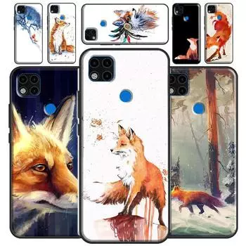 Акварельная живопись Лиса Funda для Xiaomi Redmi Note 10S 9S 8T 9 Note 10 Pro Note 11 Pro Redmi 9C 9A 9T Мягкий чехол Redmi 7A