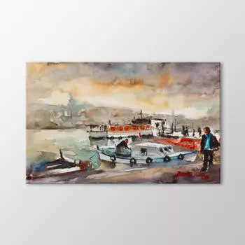 Акварельная Живопись Лодки