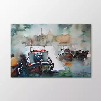 Акварельная Живопись Лодки