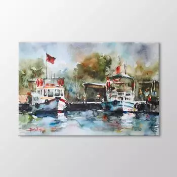 Акварельная Живопись Лодки