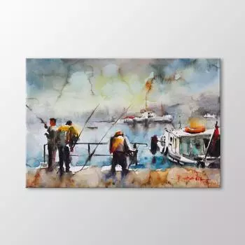 Акварельная Живопись Рыбаков