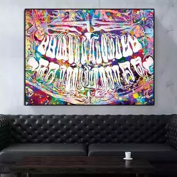 Акварельные абстрактные плакаты и принты для искусства зубов, настенные художественные изображения зубов, холст, живопись, зубная паста для декора больницы, клиники, без рамки 21*30cm No Frame