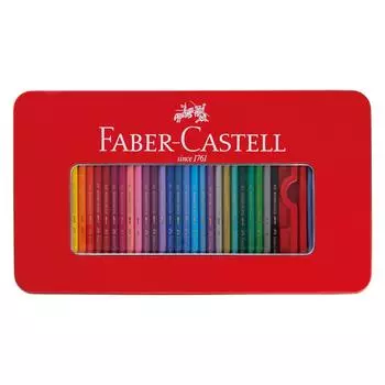 Акварельные цветные карандаши в плоской банке 60 цветов набор Faber-Castell TFC-WCP/60C
