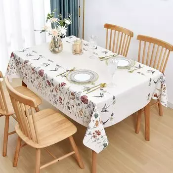 Акварельные цветочные прямоугольные скатерти весна лето водонепроницаемый чехол для стола праздничный свадебный вечер кухонный обеденный стол декор 50x50cm napkin