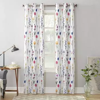 Акварельные цветочные занавески с листьями для гостиной, спальни, роскошные современные кухонные шторы, тканевые шторы 135W x 60H(cm) x1