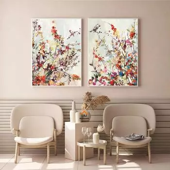 Акварельные цветы, принты плакатов, скандинавские декоративные интерьерные картины, холст, настенные художественные фотографии, винтажный домашний декор для гостиной 21x30cm No Framed