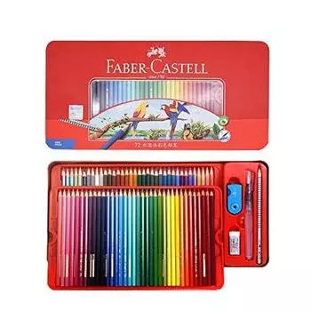 акварельные карандаши 72 цвета красная банка кисточка ластик Faber-Castell FABER-CASTELL (карандаш + + + точилка) [продукт]