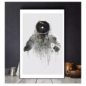 Акварельные картины, постеры и принты, настенные панно с астронавтами для украшения дома, декор стен, скандинавский стиль, холст, художественный принт 21cm30cm NoFrame