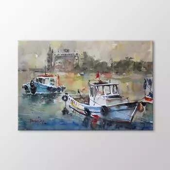 Акварельные лодки и картина Хайдарпаша