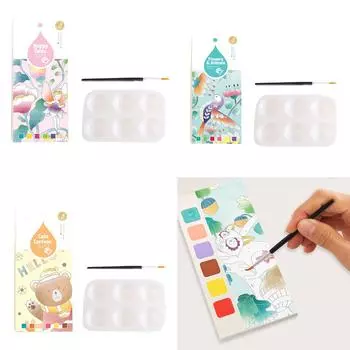 Акварельные раскраски для малышей Художественный рисунок Набор для рисования акварелью с акварельной краской и кистью 1