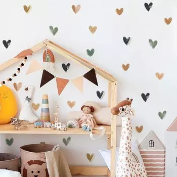 Акварельные разноцветные наклейки на стену для спальни, гостиной, кабинета, украшения, самоклеящиеся 20*30cm*4pcs/fun-f300