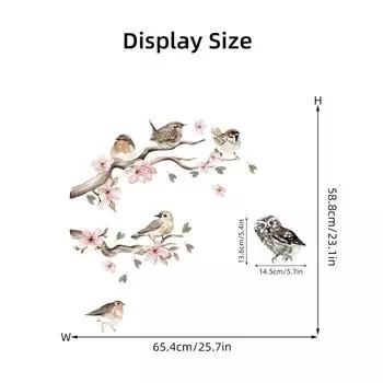 Акварельные ветки птицы настенные наклейки спальня украшения настенный дизайн домашний декор гостиная сделай сам настенная наклейка 1