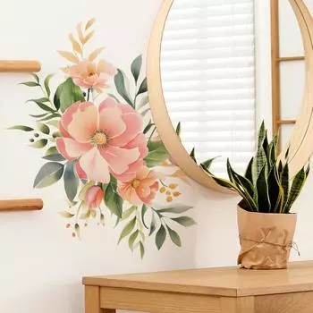 Акварельные зеленые растения цветы листья спальня гостиная дома стены ландшафтный дизайн настенные наклейки 40*60CM/fun-e13