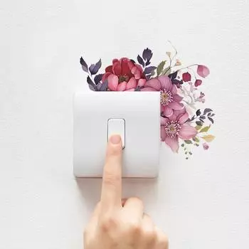 Акварельные зеленые растения цветы спальня гостиная украшение для дома переключатель настенная наклейка 16*18CM/fun-kg4