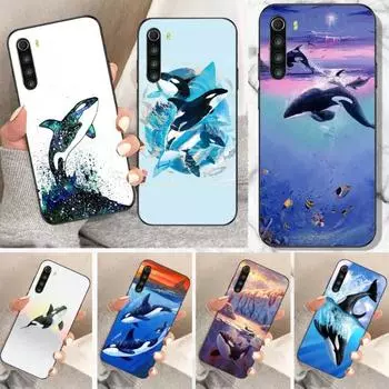 Акварельный чехол для телефона «Косатка или косатка» для Xiaomi Redmi Note 11 10 9T 8 7 Pro Redmi 10 9 9A 9C 8 7 6, мягкий черный чехол для телефона Redmi Note11-11S 4G
