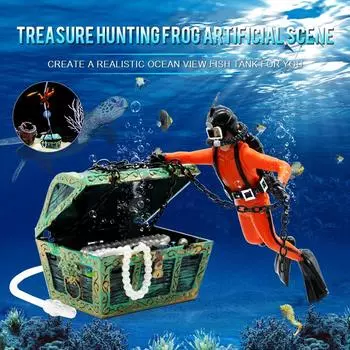 Аквариум Air Action дайвер охотник за сокровищами сундук украшение для аквариума