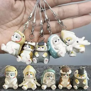 Аквариум Брелок Кот Удачи Цепочка для Мобильного Телефона Шарм Подвеска Украшение для Сумки Кукла Подвеска Женские Девичьи Милые Аксессуары