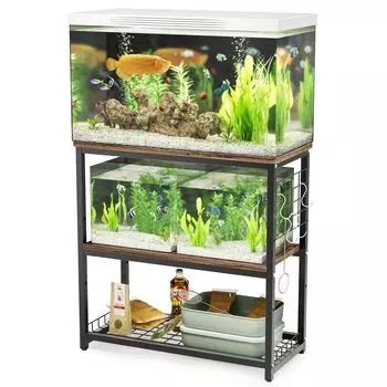 Аквариум DEWEL Аквариум Аквариум Установка аквариума 3 уровня Средняя полка Высота Крючок для аквариума Общая грузоподъемность Приблизительная ширина полки 65