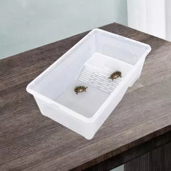 Аквариум для черепах, контейнер для демонстрации домашних животных, рампа для купания, ящик для разведения рептилий с платформой для лягушек M