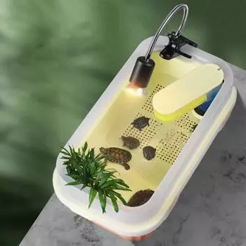 Аквариум для черепах с фильтром, аквариум для черепах с платформой для купания, донный дренаж, 3-уровневая конструкция Sensen simple turtle tank зелёный