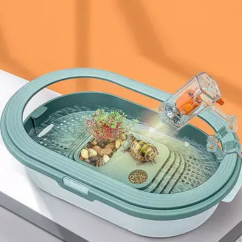 Аквариум для черепах, среда обитания рептилий, контейнер для кормления водяных черепах, ящик для разведения лягушек S