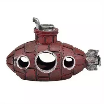 Аквариум для маленьких рыбок, домик для укрытия из смолы, подводная лодка, украшения, ландшафт, подводная лодка, аквариум, принадлежности для аквариума красный