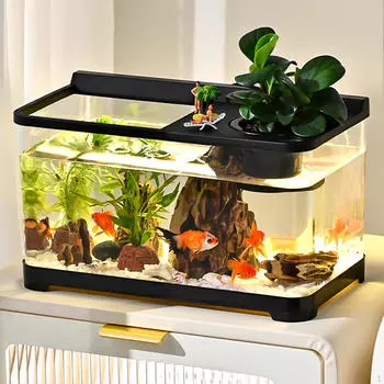 Аквариум для рыбок Betta и рептилий 34x21x20 см Прозрачный дизайн чёрный