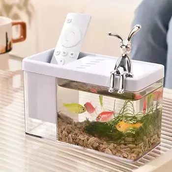 Аквариум Мини-аквариум Декоративный столик для рыб Ландшафтный декоративный маленький тропический аквариум Органайзер для аквариума Хранение M