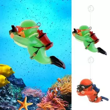 Аквариум Настольный Маленький Аквариум Украшения Орнамент Водолаз Плавающий Креативный ПВХ Кукла One Size зелёный