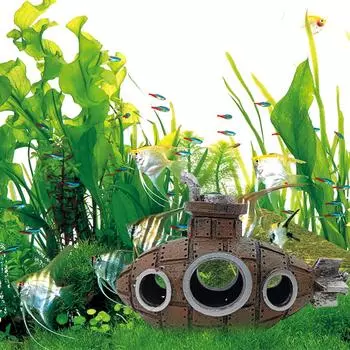 Аквариум Подводная лодка Украшение Аквариум Подводная лодка Фигурка Аквариум Ландшафтный Декор для Тематического Аквариума Ландшафтный Дизайн жёлтый
